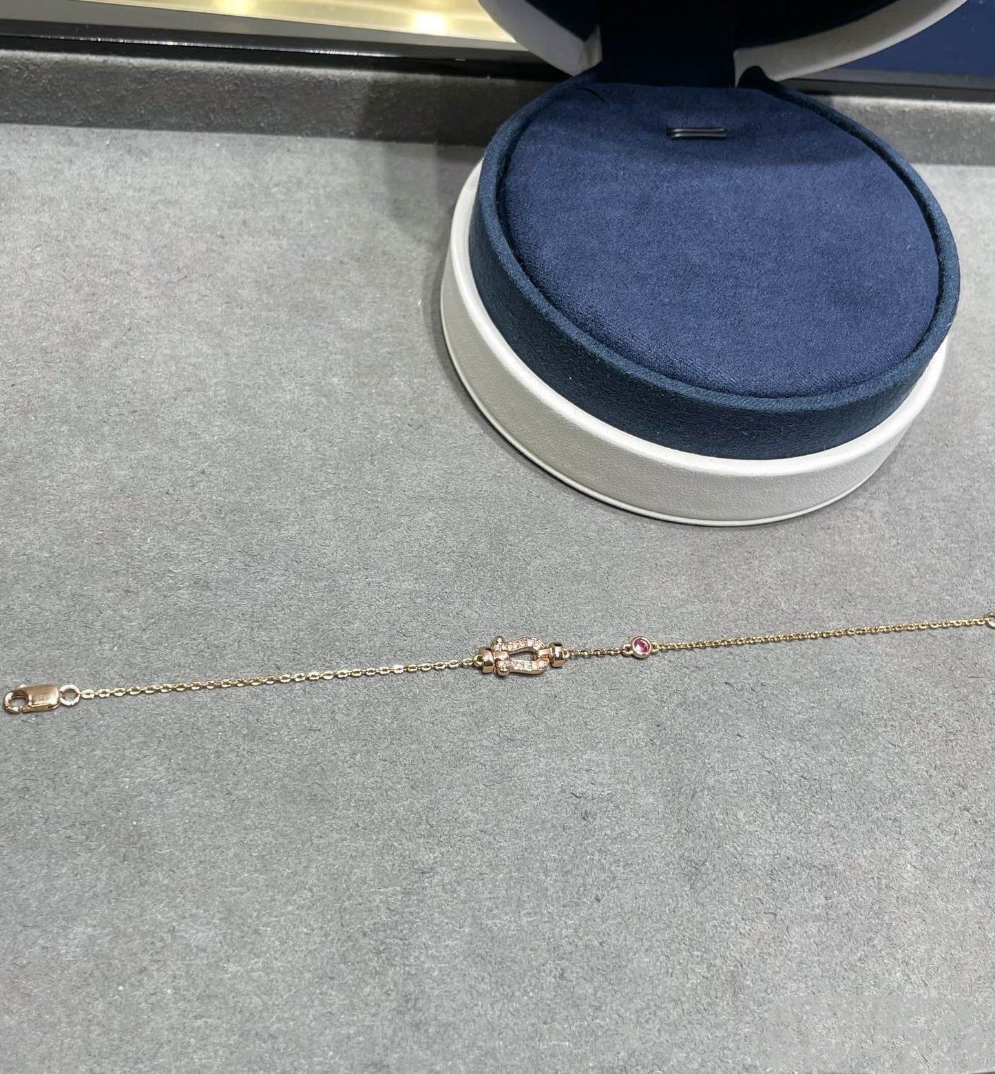 [LUXORA]FORCE 10 DIAMOND CHAIN LINK PINK GOLD BRACELET