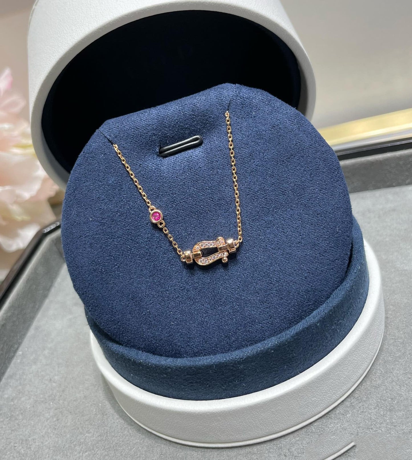 [LUXORA]FORCE 10 DIAMOND CHAIN LINK PINK GOLD BRACELET