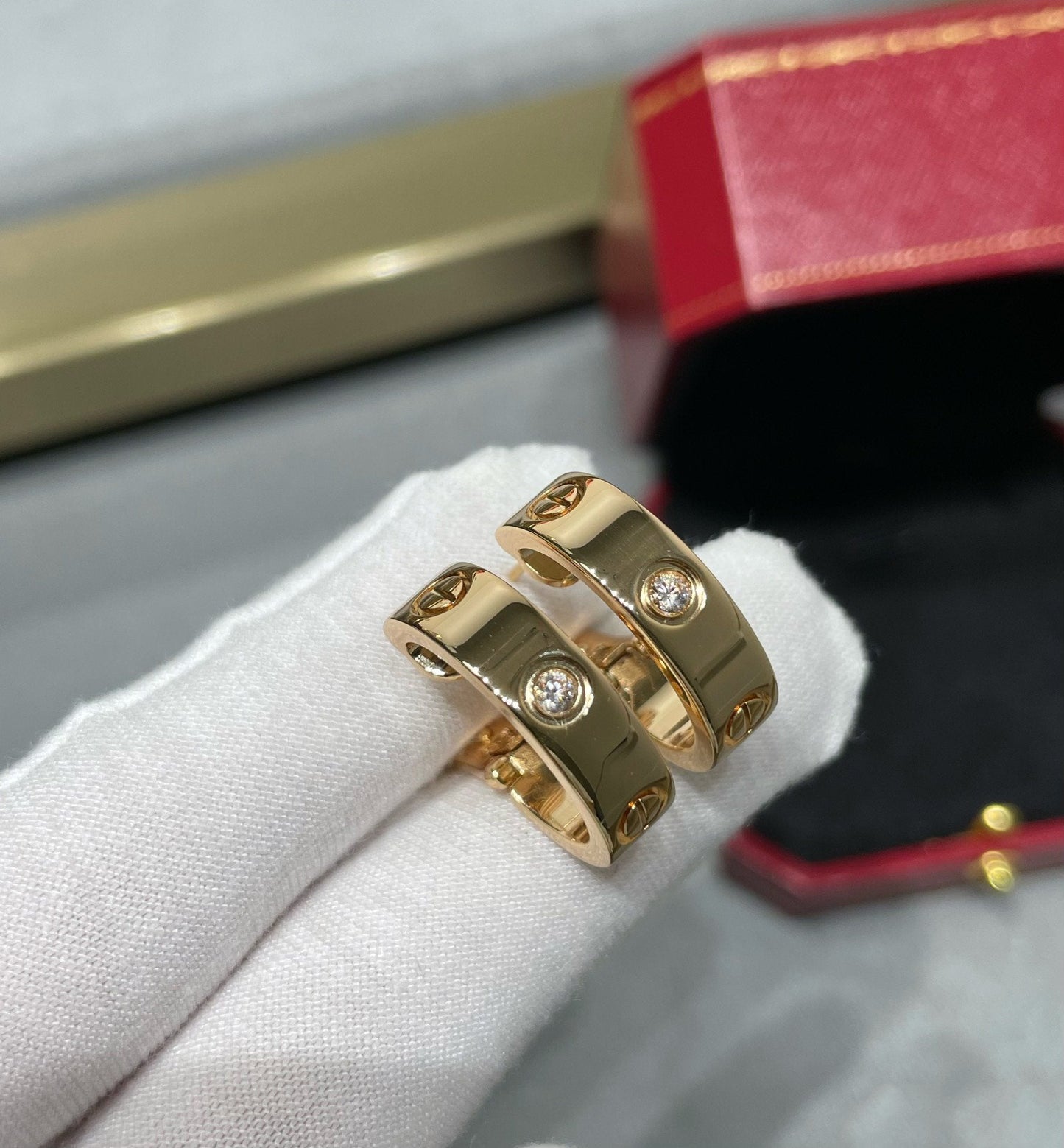 [LUXORA]LOVE 5.5MM 1 DIAMOND EARRINGS