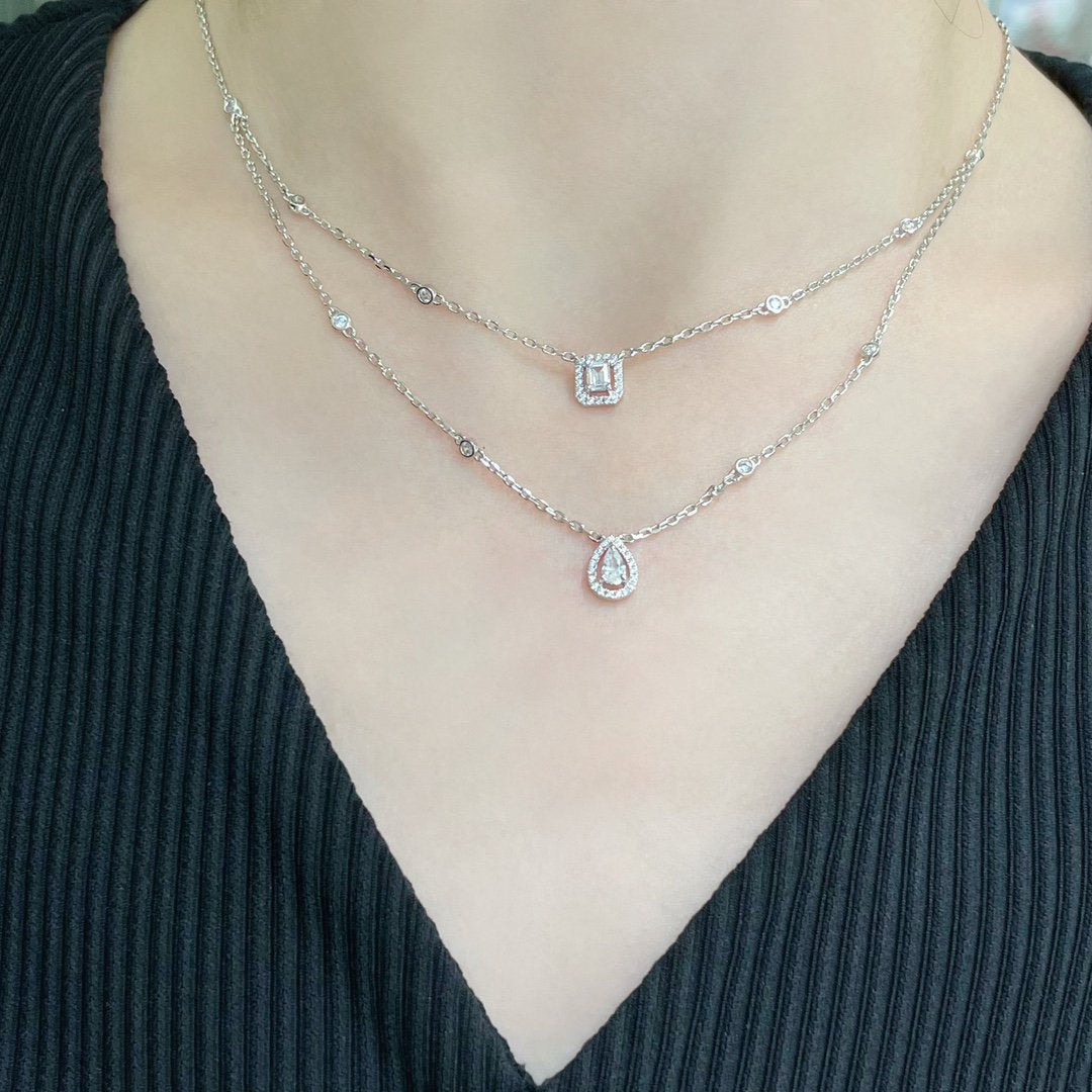[LUXORA]MY TWIN 2 ROW DIAMOND NECKLACE