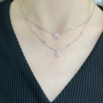 [LUXORA]MY TWIN 2 ROW DIAMOND NECKLACE