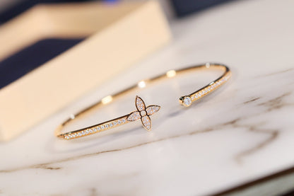 [LUXORA]IDYLLE GOLD OPEN BRACELET DIAMOND PAVED