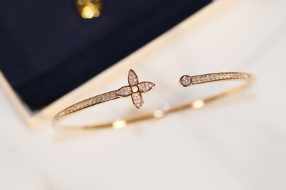 [LUXORA]IDYLLE GOLD OPEN BRACELET DIAMOND PAVED