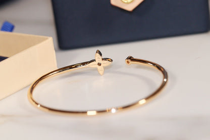 [LUXORA]IDYLLE GOLD OPEN BRACELET DIAMOND PAVED
