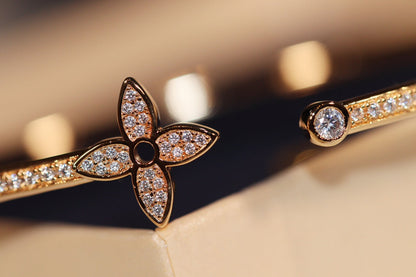 [LUXORA]IDYLLE GOLD OPEN BRACELET DIAMOND PAVED