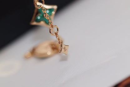 [LUXORA]STAR AND SUN 4 MOTIF PINK GOLD MALACHITE BRACELET