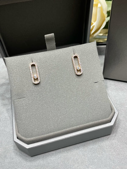 [LUXORA]MOVE UNO STUD DIAMOND PAVED EARRINGS