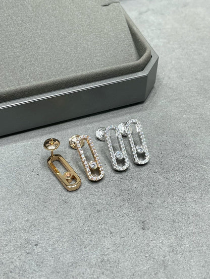 [LUXORA]MOVE UNO STUD DIAMOND PAVED EARRINGS