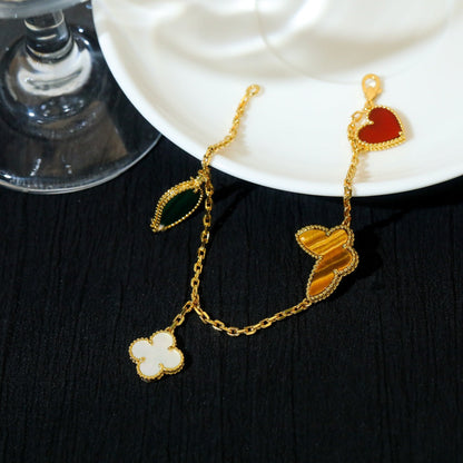 [LUXORA]LUCKY SPRING 5 MOTIF GOLD BRACELET