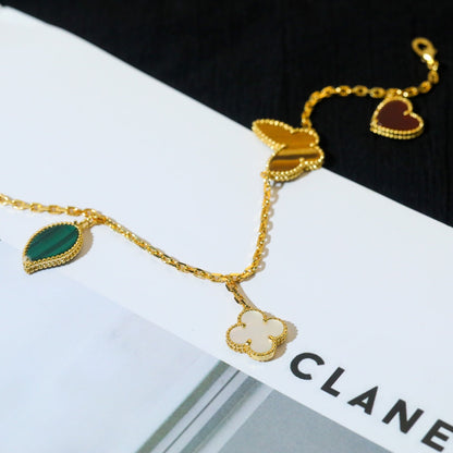 [LUXORA]LUCKY SPRING 5 MOTIF GOLD BRACELET