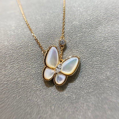 [LUXORA]BUTTERFLY MOP DIAMOND NECKLACE