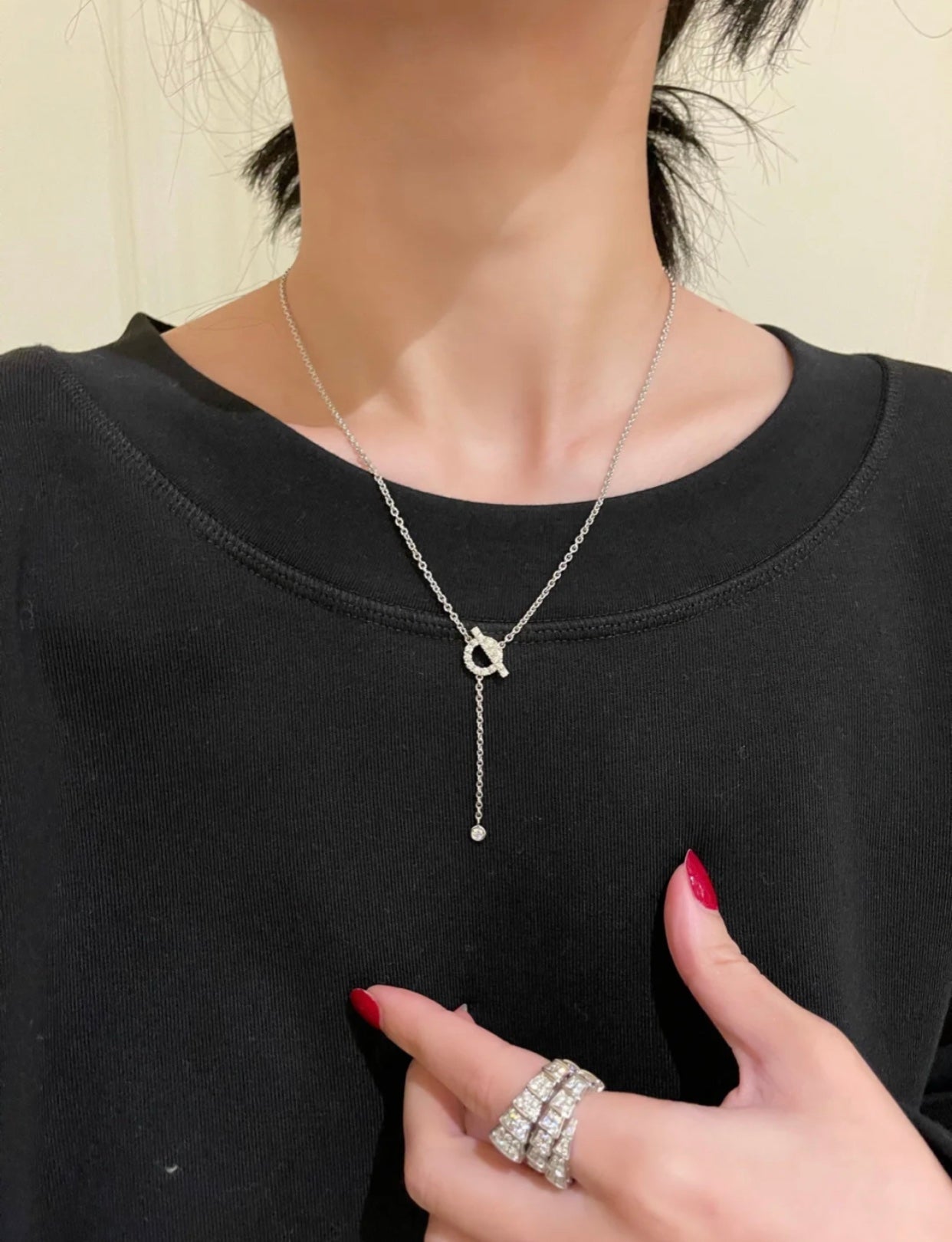 [LUXORA]FINESSE SILVER DIAMOND NECKLACE