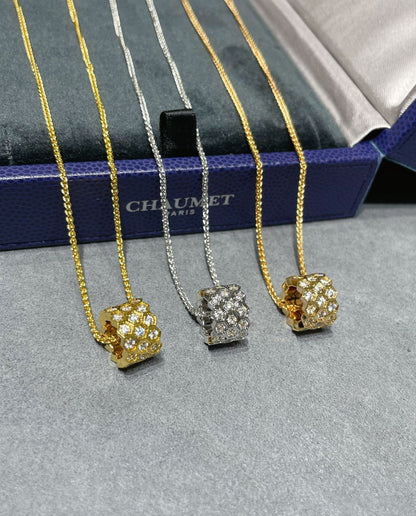 [LUXORA]BEE LOVE DIAMOND PAVED 3 ROW NECKLACE