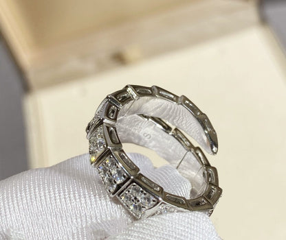 [LUXORA]SERPENTI RING SILVER DIAMOND PAVED