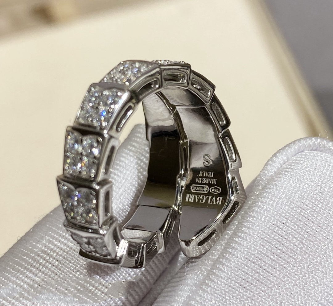 [LUXORA]SERPENTI RING SILVER DIAMOND PAVED