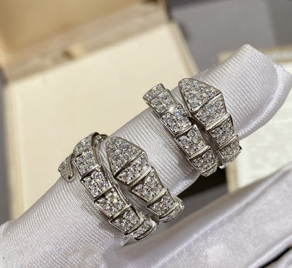 [LUXORA]SERPENTI RING SILVER DIAMOND PAVED