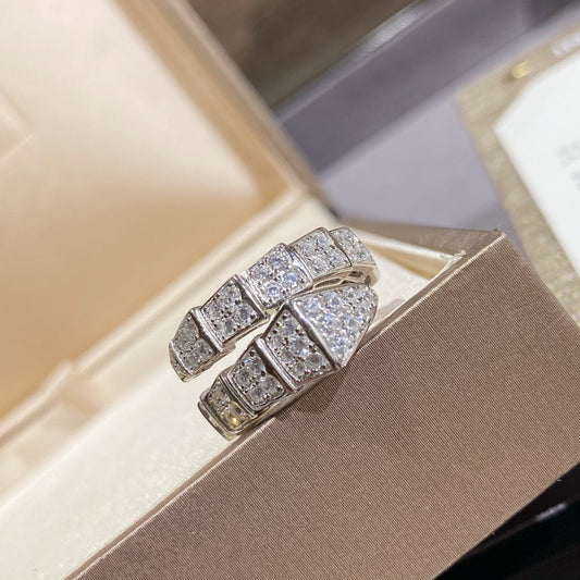 [LUXORA]SERPENTI RING SILVER DIAMOND PAVED