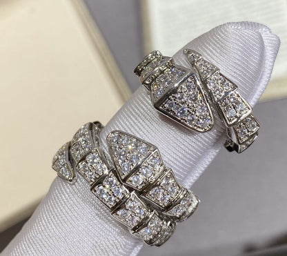 [LUXORA]SERPENTI LARGE RING SILVER DIAMOND PAVED