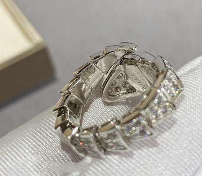 [LUXORA]SERPENTI LARGE RING SILVER DIAMOND PAVED