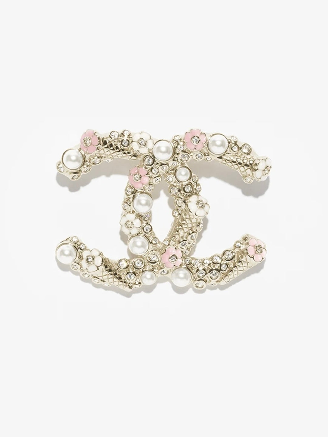 [LUXORA]26C Pink-White Enamel Ice Cream Cone Double C Brooch