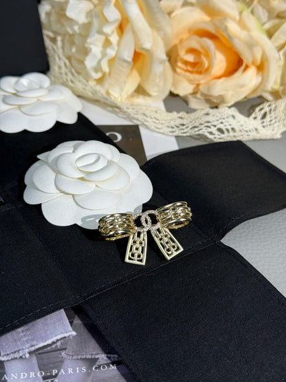 [LUXORA]25K Hollow Bow Brooch