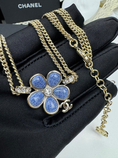 [LUXORA]New Blue Floral Double-Layer Necklace