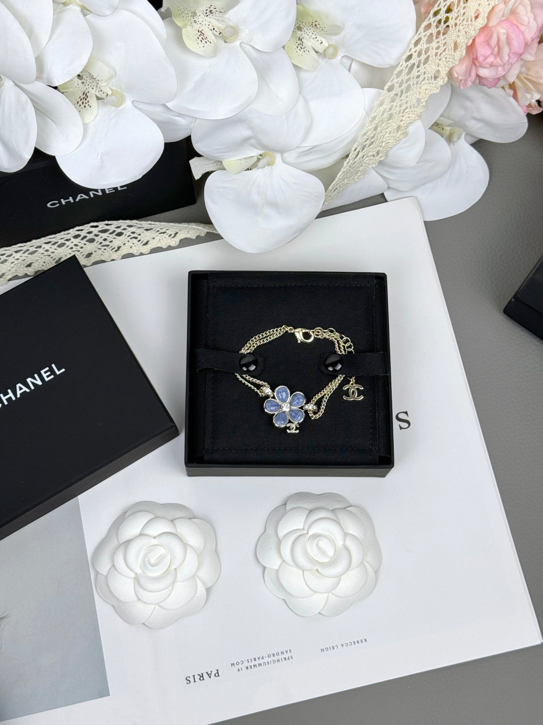 [LUXORA]VOLTE New Blue Floral Double-Layer Bracelet