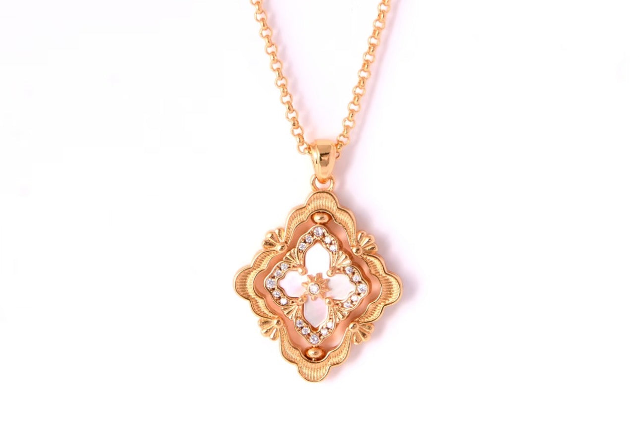 [LUXORA] B.C.L ENAMEL ROTATING SINGLE-DIAMOND NECKLACE（Various colors）