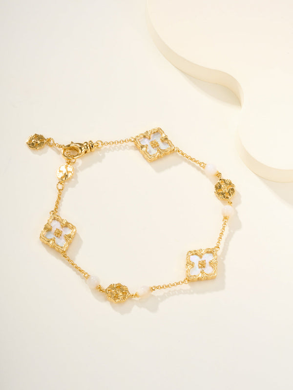 [⭐JeweliWhal]B.C.L ENAMELED Three-Flower Bracelet（Trumpet)
