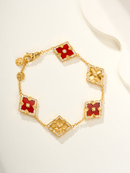 [LUXORA]B.C.L ENAMELED Five-Flower Bracelet（Various Colors) BIG SIZE
