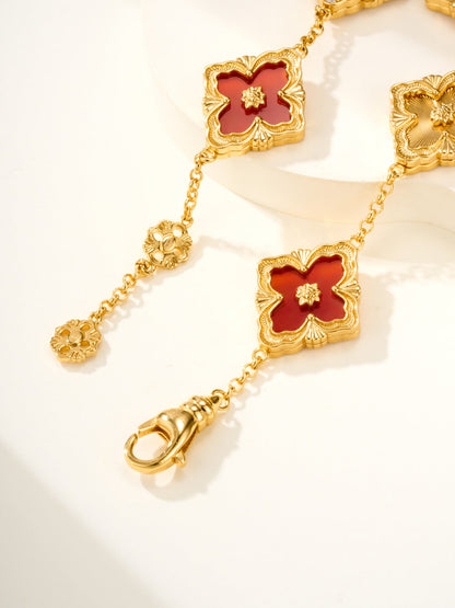 [LUXORA]B.C.L ENAMELED Five-Flower Bracelet（Various Colors) BIG SIZE