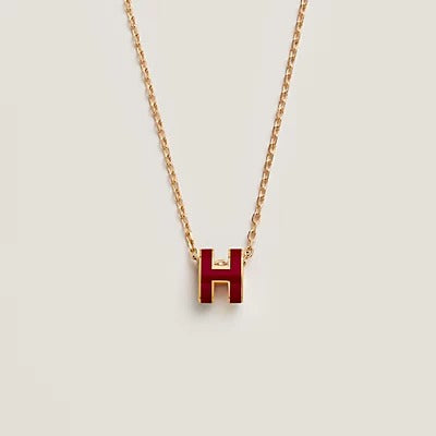 [LUXORA]HM CLIC RED ENAMEL GOLD NECKLACE