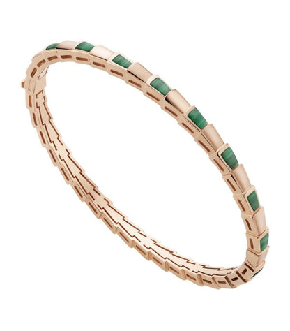 [LUXORA]SERPENTI BRACELET PINK GOLD MALACHITE