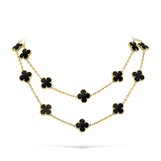 [LUXORA]CLOVER 20 MOTIFS ONYX HALSKETTE