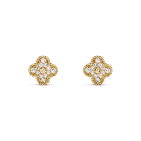 [LUXORA]CLOVER MEDIUM 1 MOTIVE VOLLE DIAMANTEN OHRRINGE