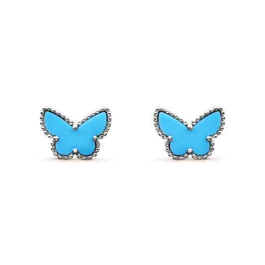[LUXORA]BUTTERFLY TURQUOISE OHRRINGE SILBER