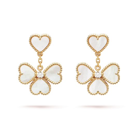[LUXORA]CLOVER SWEET WHITE MOP EARRINGS