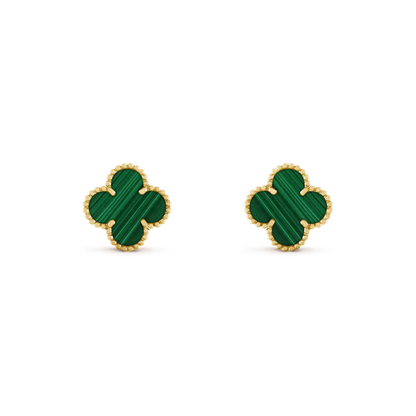 [LUXORA]CLOVER MEDIUM 1 MOTIFS MALACHITE  EARRINGS