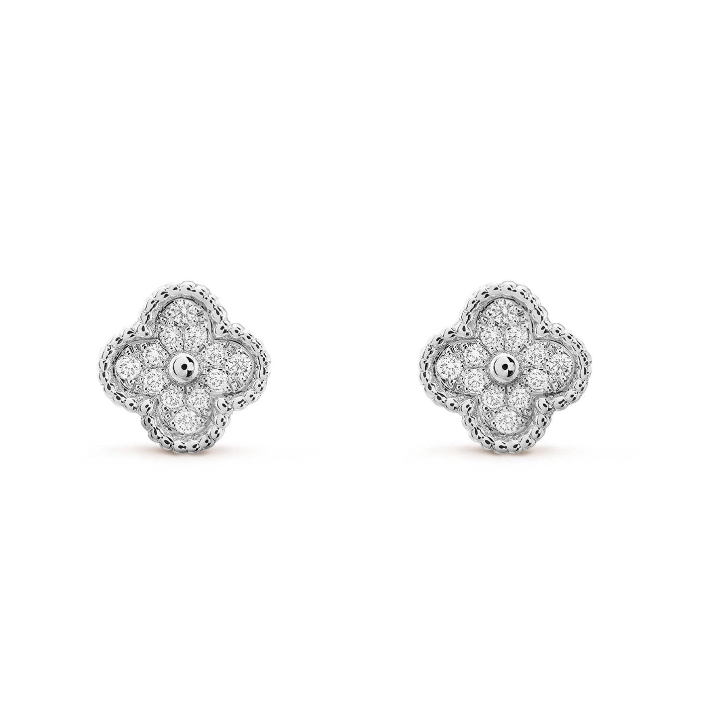 [LUXORA]CLOVER MINI DIAMOND STUD EARRINGS