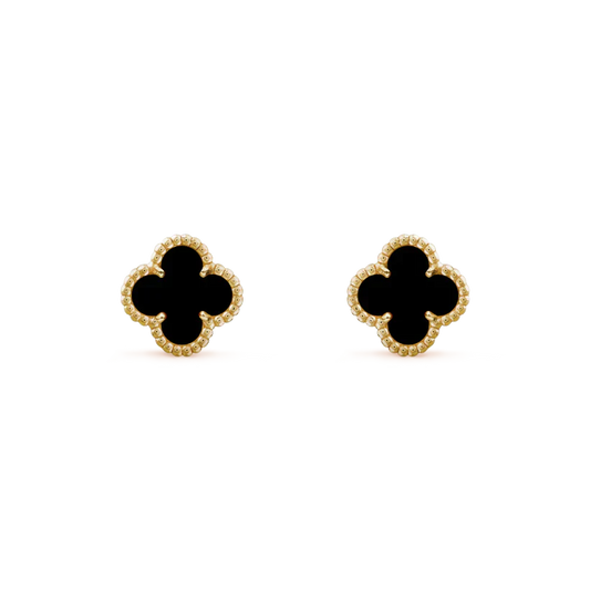 [LUXORA]CLOVER MINI 9.5MM BLACK MOP EARRINGS