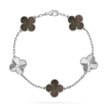 [LUXORA] CLOVER 5 MOTIF GRAY MOP BRACELET COLLECTION