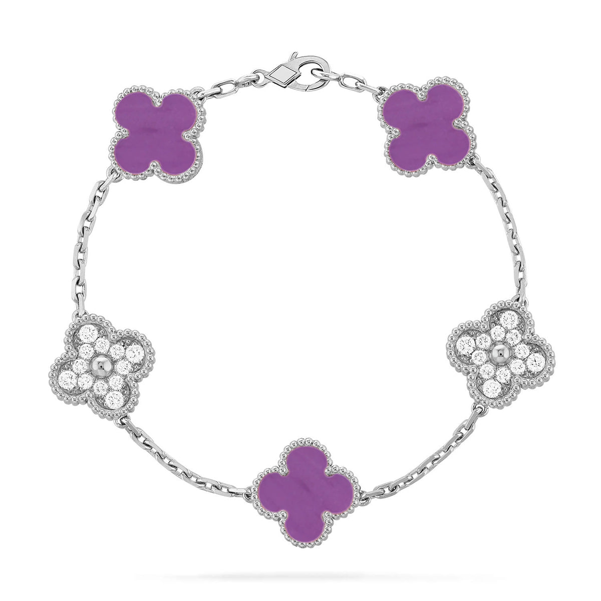 [LUXORA] CLOVER 5 MOTIF VIOLET BRACELET COLLECTION