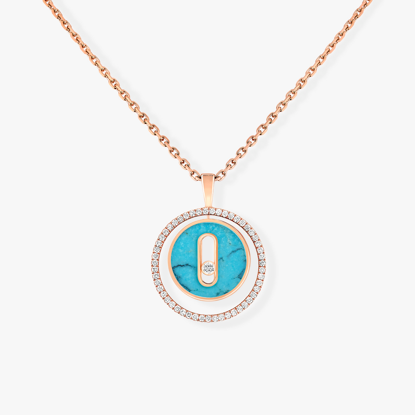 [LUXORA]Demo MOVE 1 DIAMOND TURQUOISE PINK GOLD DIAMOND NECKLACE