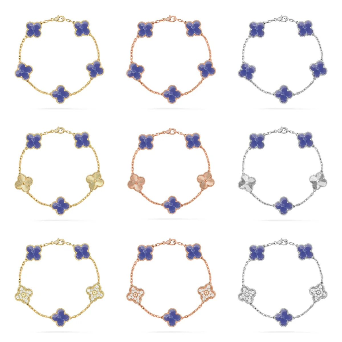 [LUXORA]CLOVER 5 MOTIF BLUE VEINS BRACELET COLLECTION