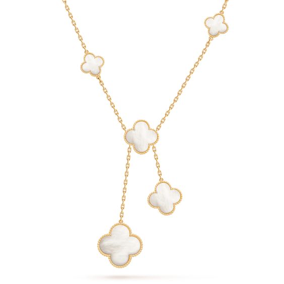 [LUXORA]CLOVER MOTHER OF PEARL NECKLACE 6 MOTIF
