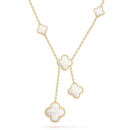 [LUXORA]CLOVER MOTHER OF PEARL NECKLACE 6 MOTIF