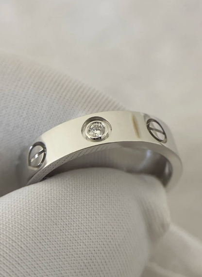 [LUXORA]LOVE RING 4MM 1 DIAMOND SILVER