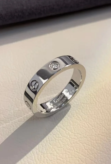 [LUXORA]LOVE RING 4MM 1 DIAMOND SILVER