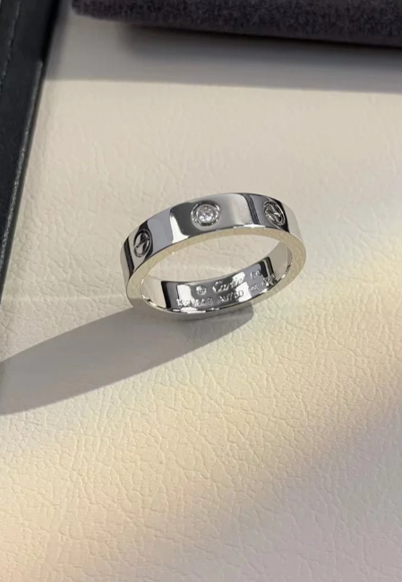 [LUXORA]LOVE RING 4MM 1 DIAMOND SILVER