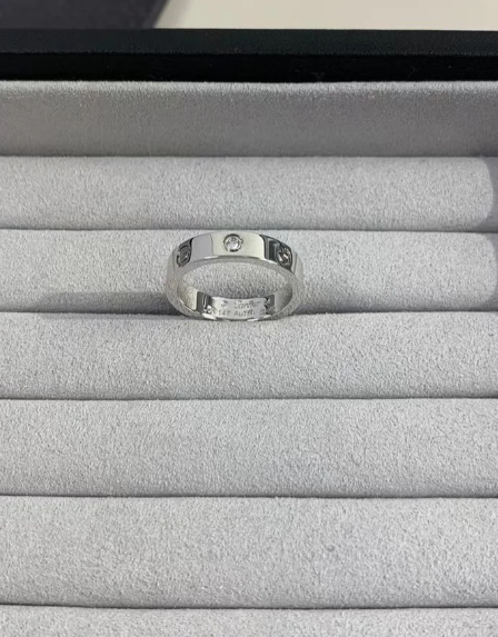 [LUXORA]LOVE RING 4MM 1 DIAMOND SILVER